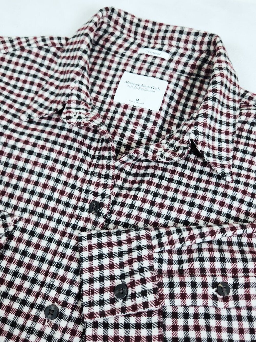 Abercrombie & Fitch Mens Flannel Shirt Soft A & F Medium M Checked Oversize